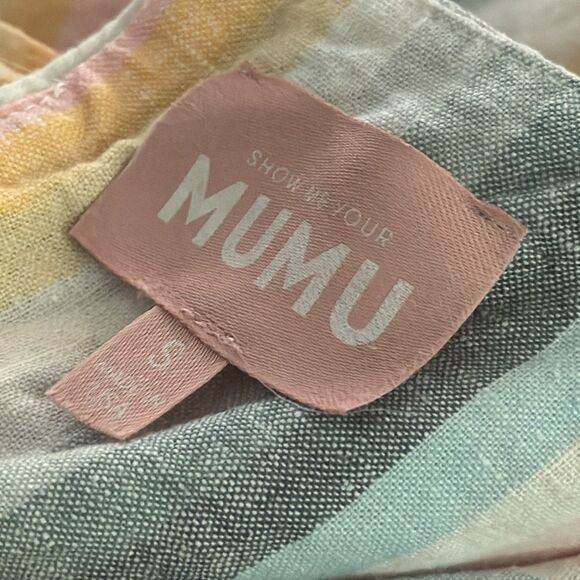Show me your Mumu Daydream Mini Dress Sunset Stripe S - Picture 5 of 6